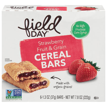 Field Day Fruit & Grain Strawberry Cereal Bars 6 - 1.3 oz Bars