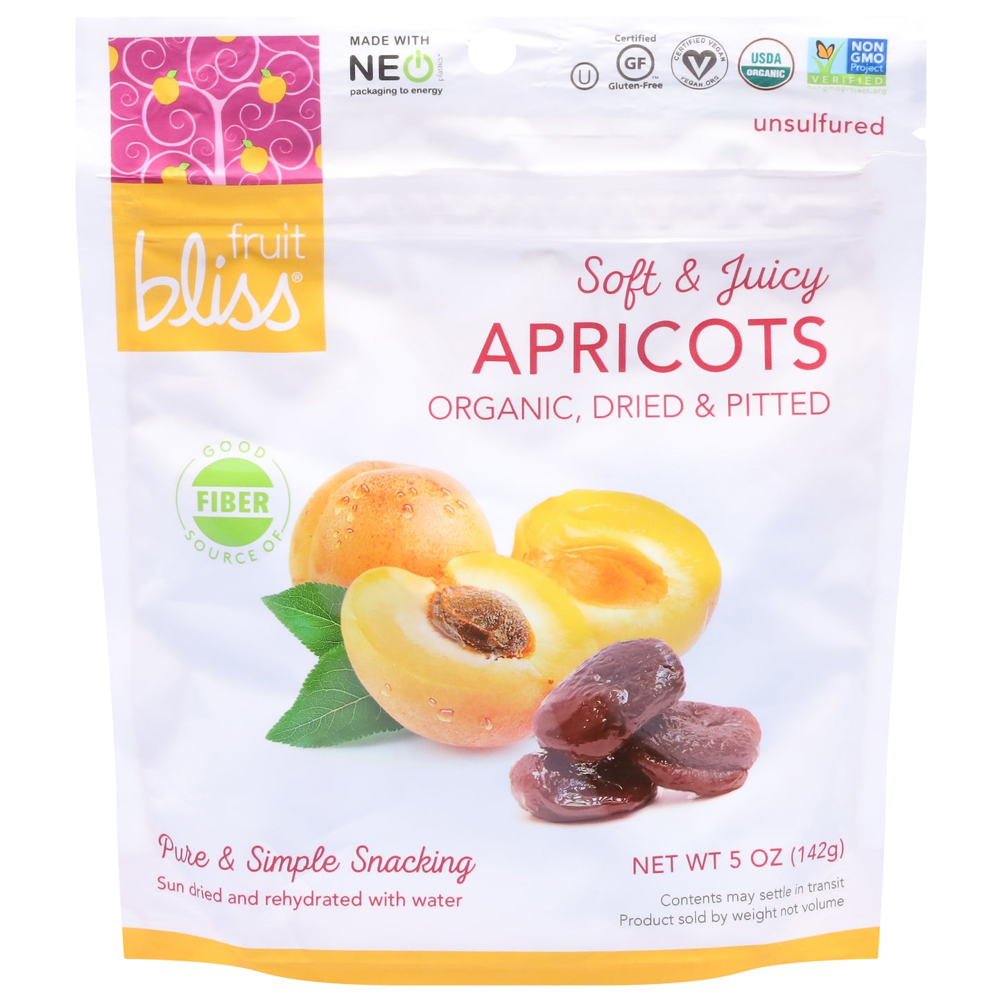 Fruit Bliss Dried & Pitted Organic Apricots 5 oz