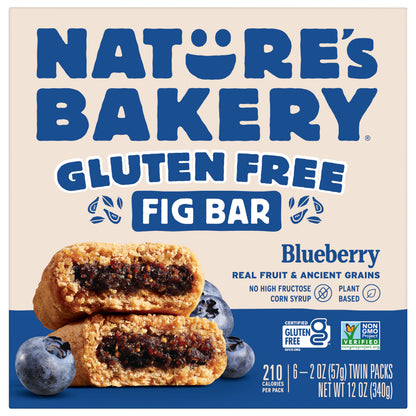 Nature's Bakery Blueberry Gluten Free Fig Bars, Snack Bars, 6 Ct