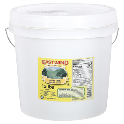 East Wind Organic No Salt Roasted Tahini 15 lb Bucket