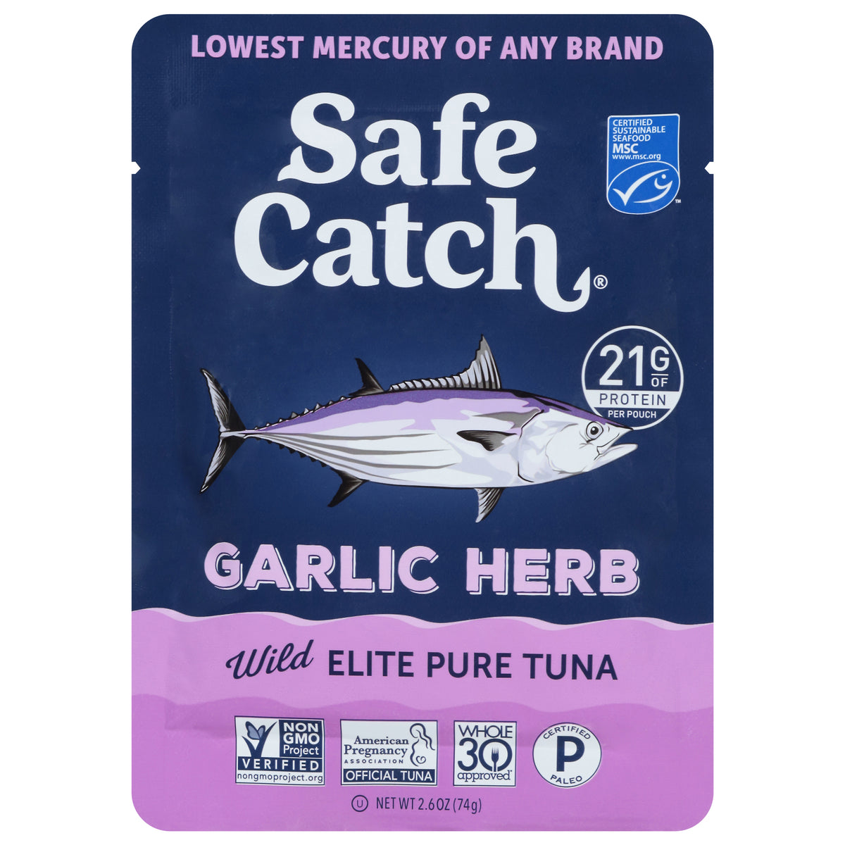 Safe Catch Wild Elite Pure Garlic Herb Tuna 2.6 oz