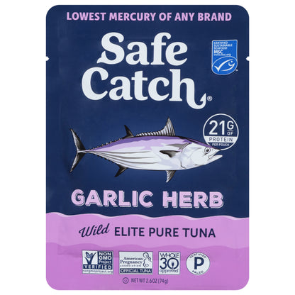 Safe Catch Wild Elite Pure Garlic Herb Tuna 2.6 oz