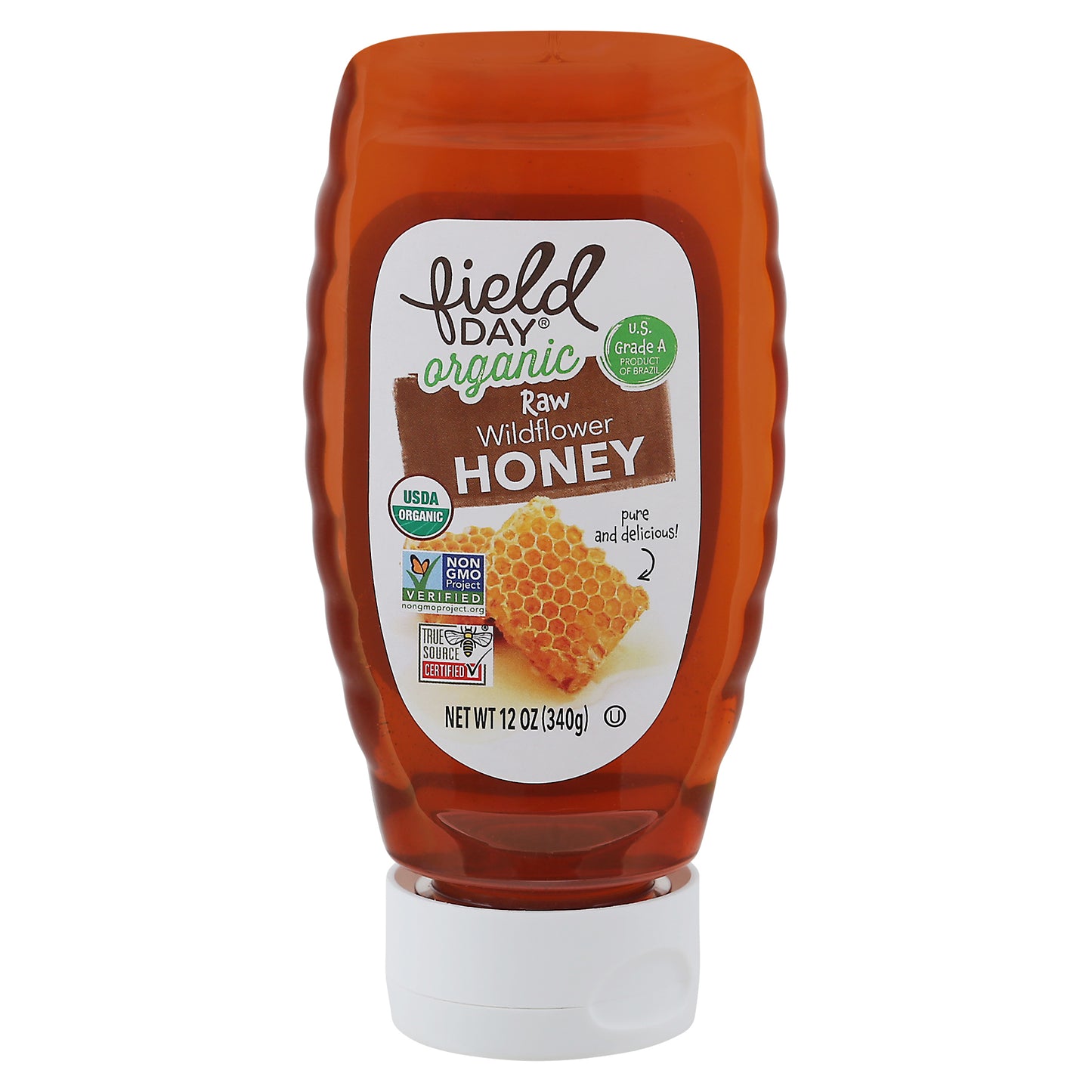 Field Day Organic Raw Wildflower Honey 12 oz
