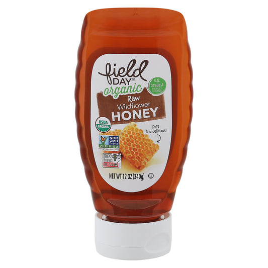 Field Day Organic Raw Wildflower Honey 12 oz