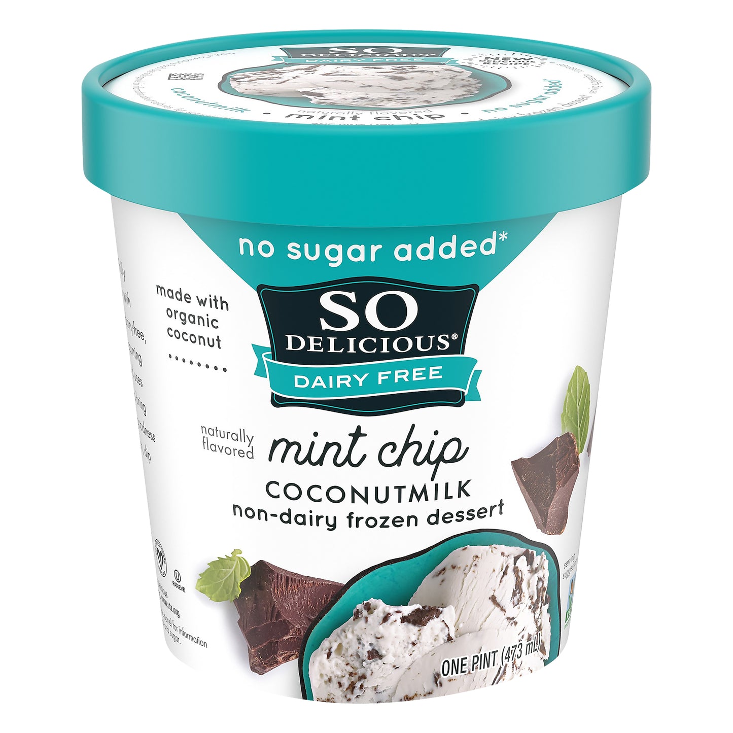 So Delicious Dairy Free No Sugar Added Mint Chip Coconutmilk Frozen Dessert, 1 Pint