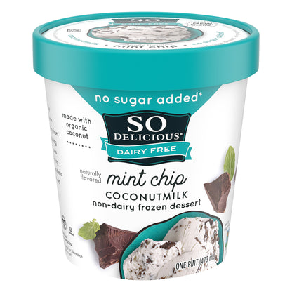 So Delicious Dairy Free No Sugar Added Mint Chip Coconutmilk Frozen Dessert, 1 Pint