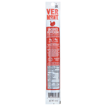 Vermont Smoke & Cure Uncured Pepperoni Turkey Stick 1.0 oz