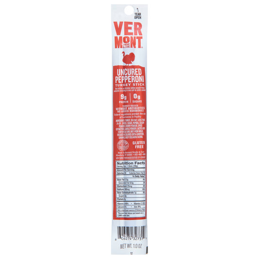Vermont Smoke & Cure Uncured Pepperoni Turkey Stick 1.0 oz