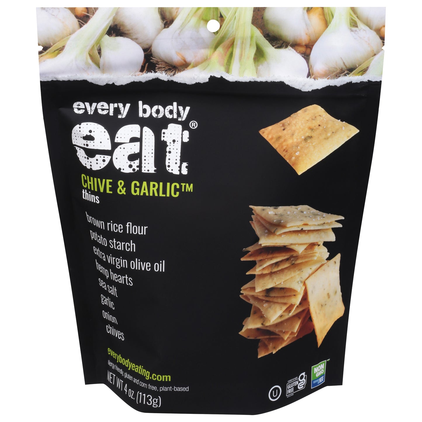 Every Body Eat Chive & Garlic Thins 4 oz