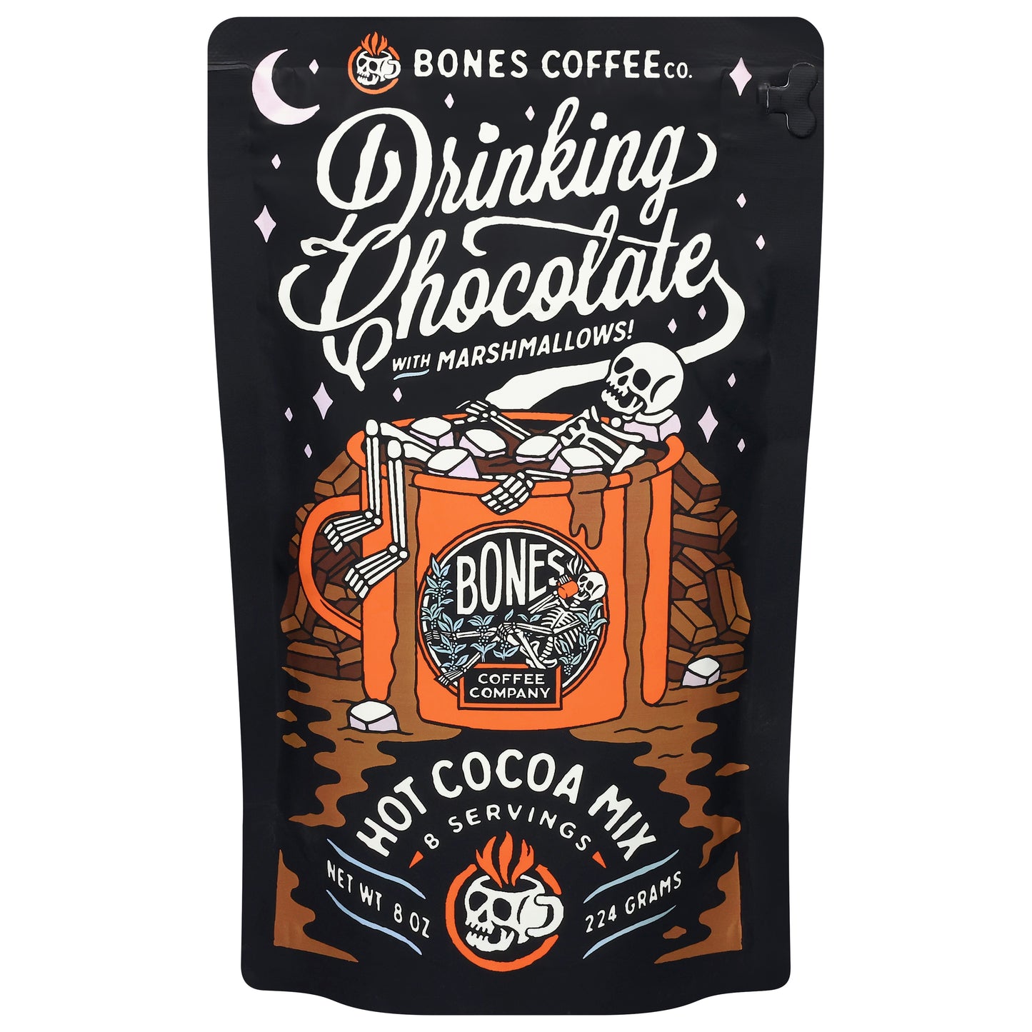 Bones Coffee Co. Drinking Chocolate with Marshmallow Hot Cocoa Mix 8 oz
