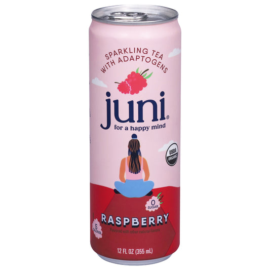 Juni Raspberry Sparkling Tea with Adaptogens 12 fl oz