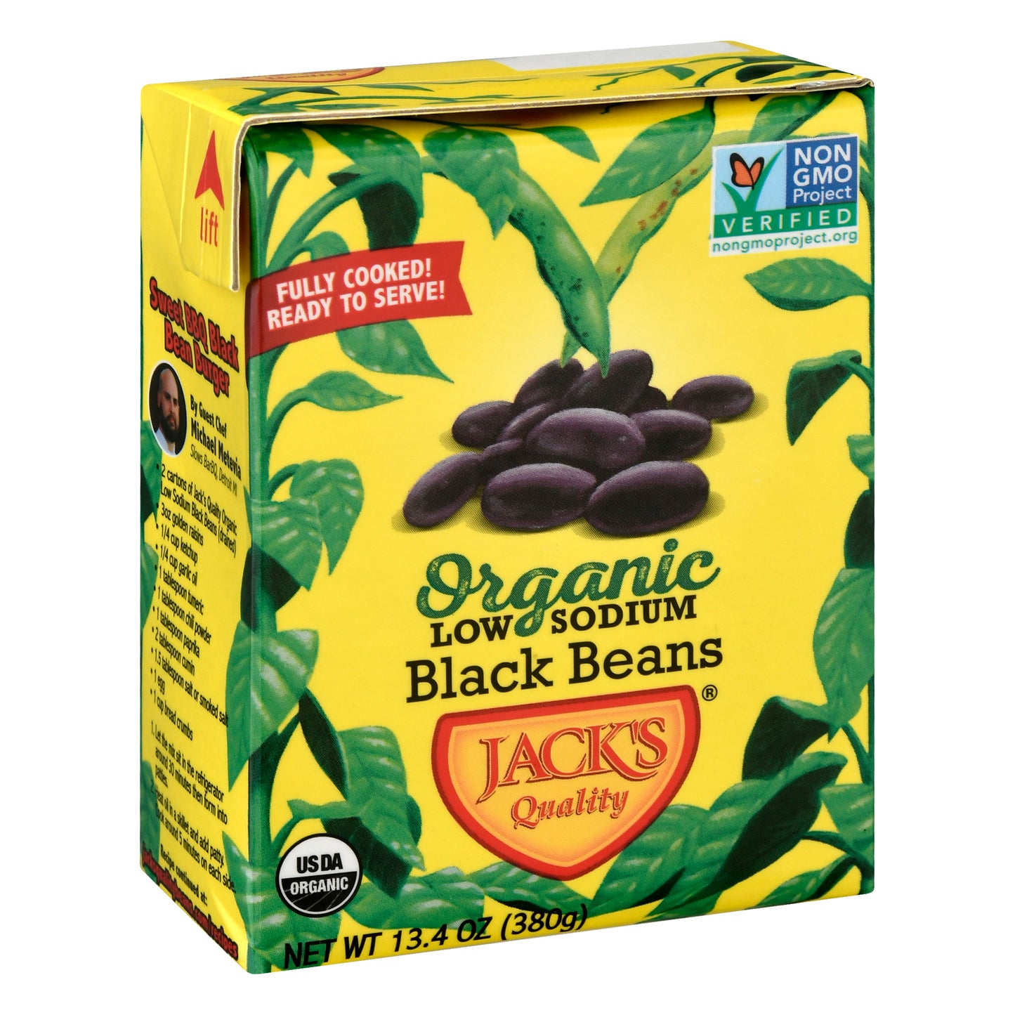 Jacks Quality Organic Low Sodium Black Beans 13.4 oz