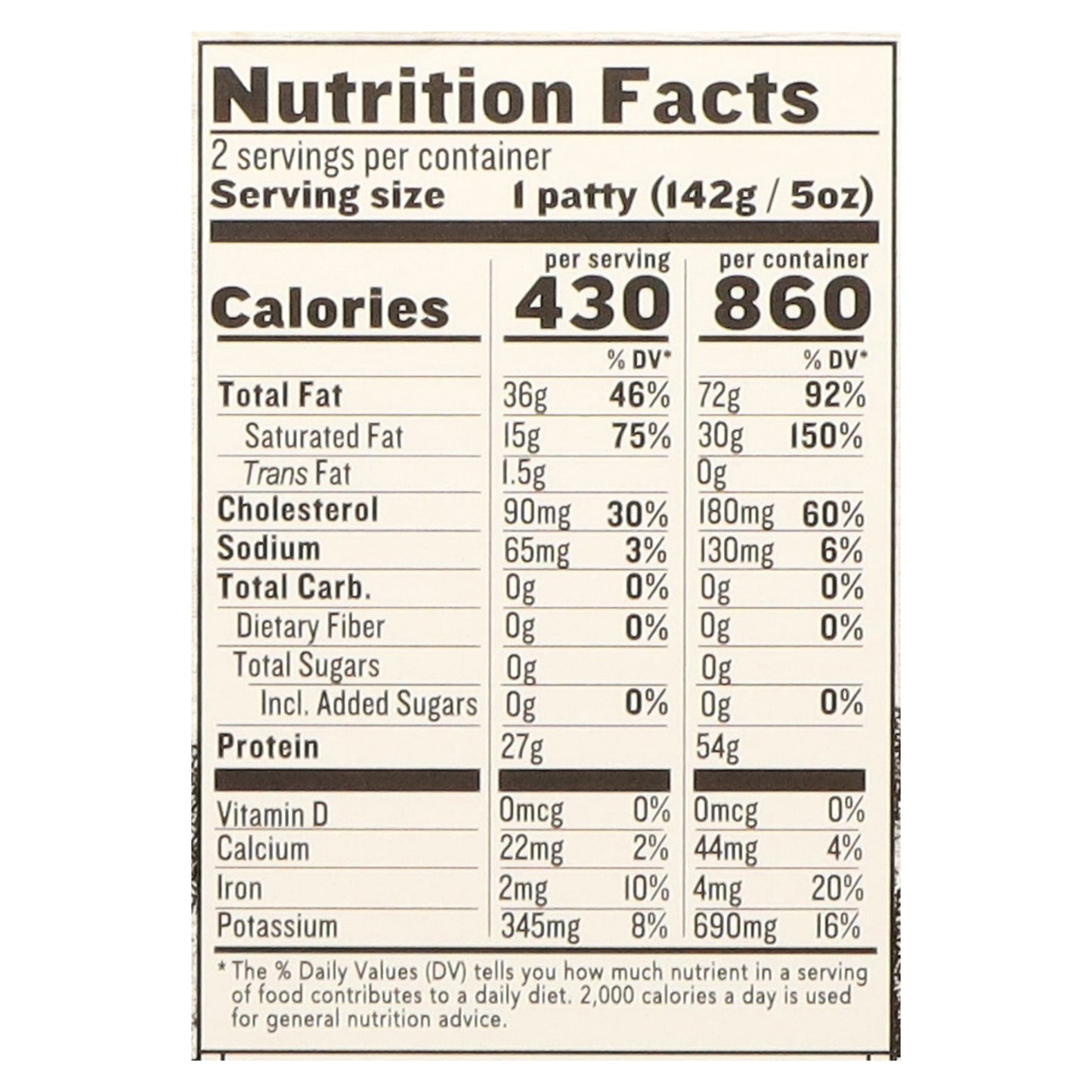 Force of Nature Beef Patties 2 ea