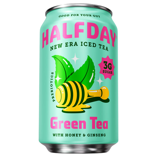 Halfday Green Tea with Honey & Ginseng, 12oz Single Can