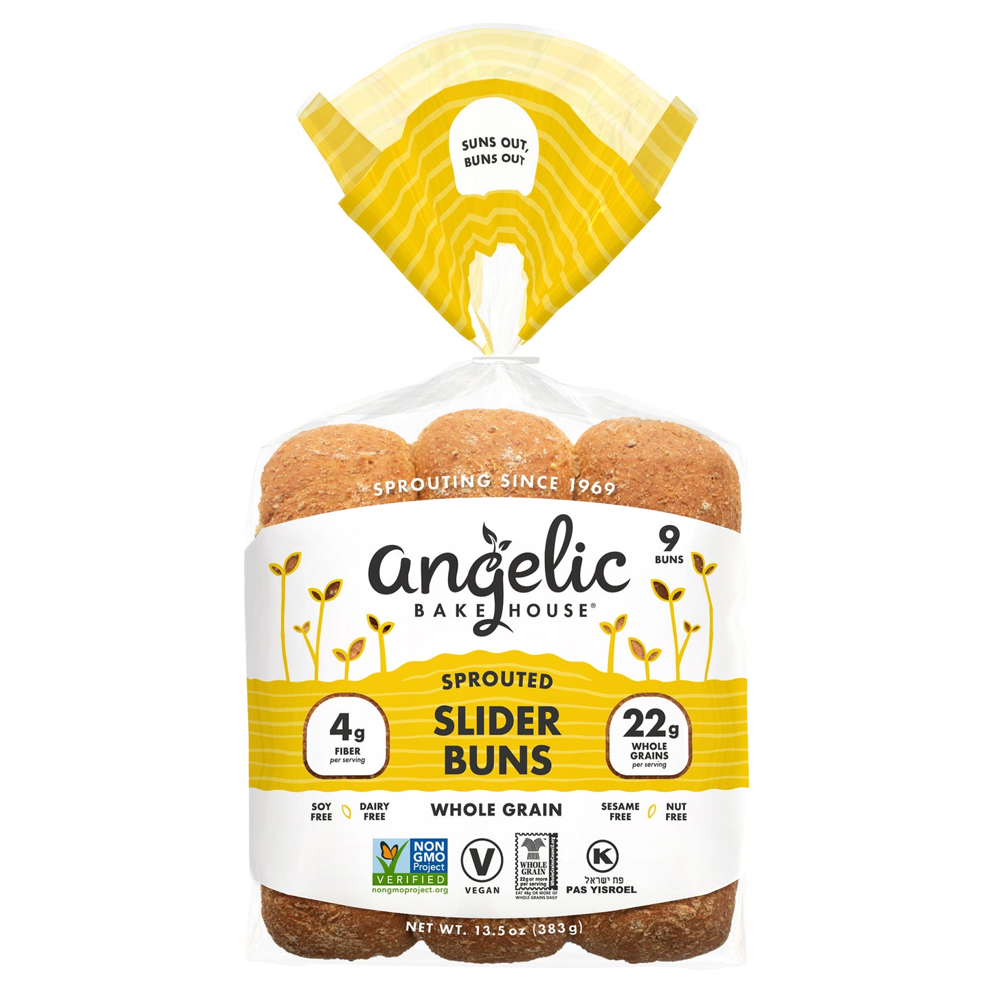 Angelic Bakehouse 7 Sprouted Whole Grains Slider Buns 9 ct Bag