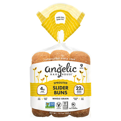 Angelic Bakehouse 7 Sprouted Whole Grains Slider Buns 9 ct Bag