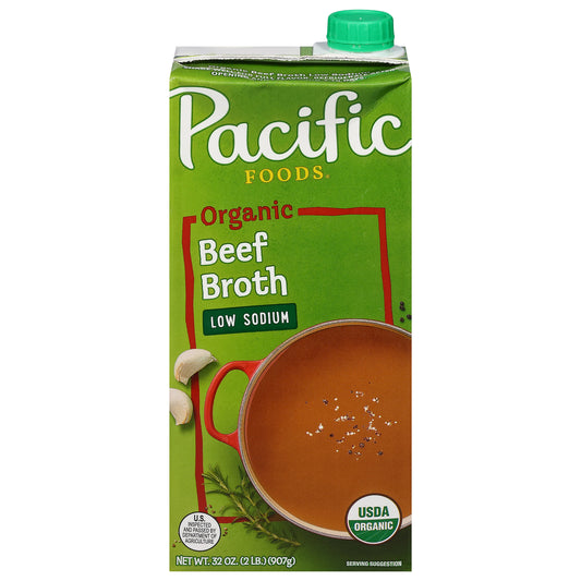Pacific Foods Organic Beef Broth 32 oz - Organic Beef Broth LOW SODIUM