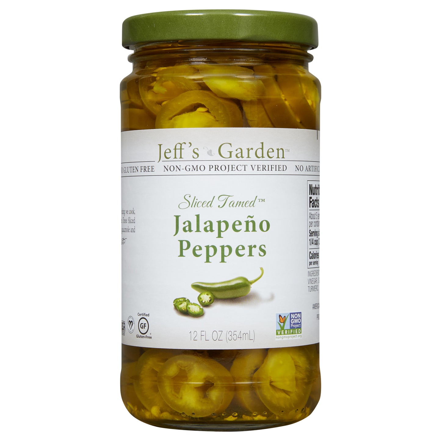 Jeff's Garden Sliced Tamed™ Jalapeño Peppers, 12 fl oz