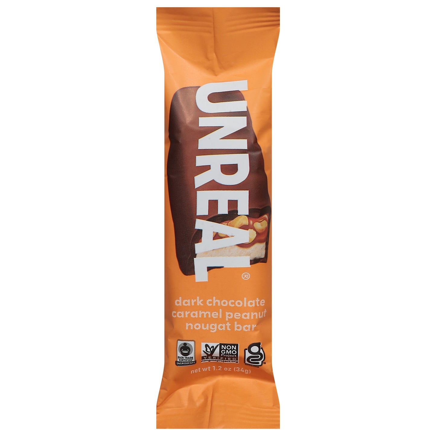 Unreal Dark Chocolate Caramel Peanut Nougat Bar 1.2 oz