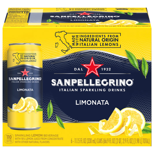 Sanpellegrino Italian Limonata Sparkling Drinks 6 - 11.15 fl oz Cans