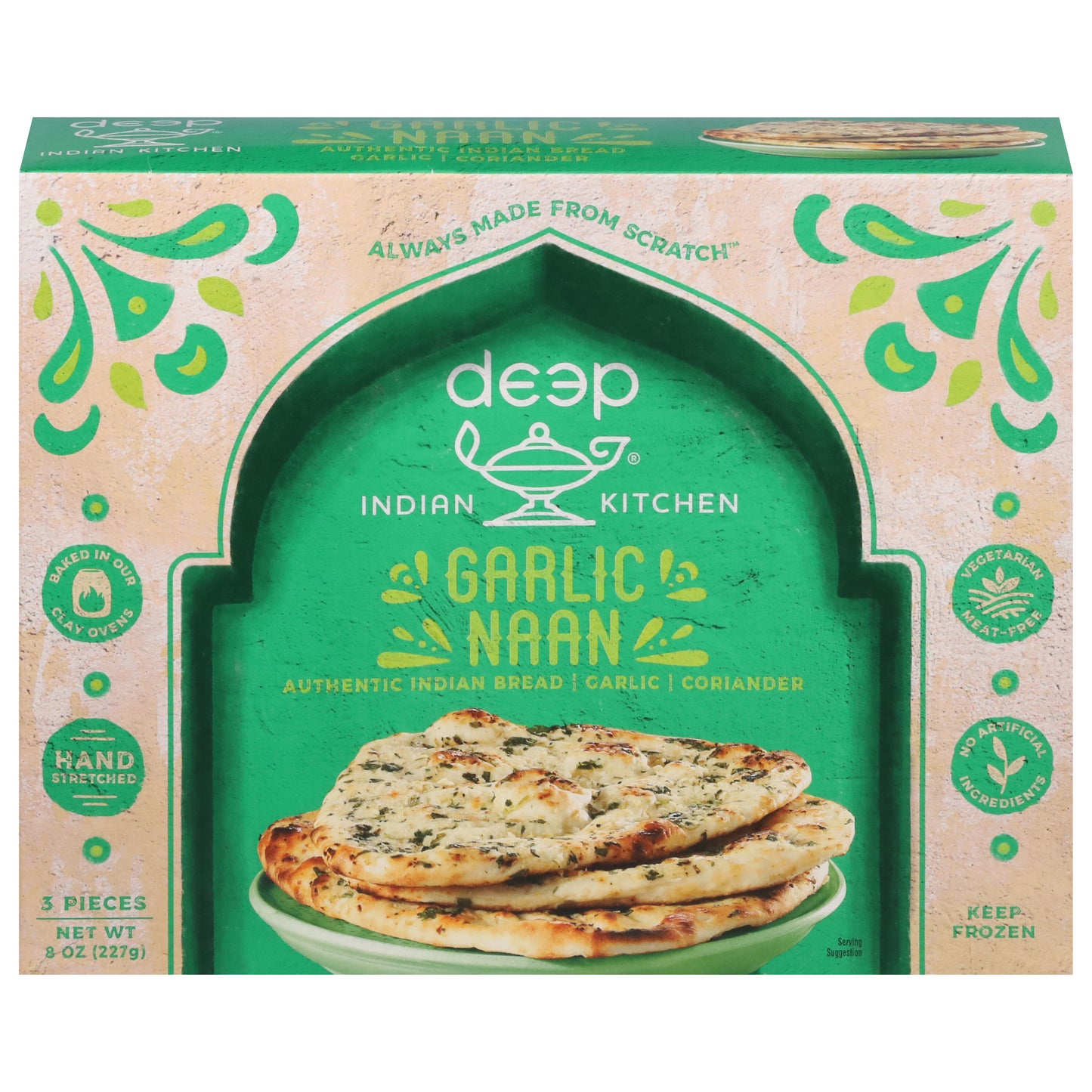 Deep Indian Kitchen Garlic Naan 3 ea