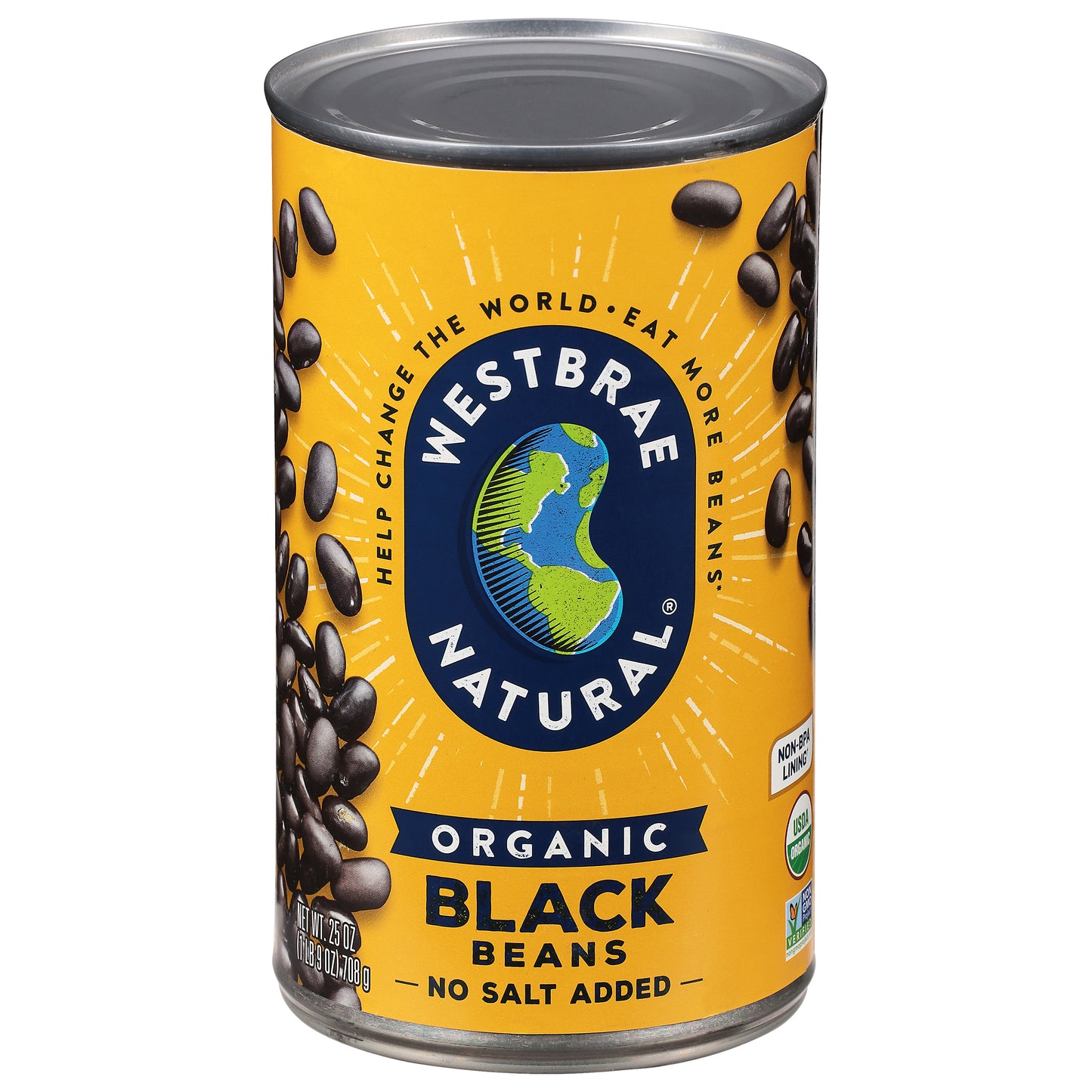 Westbrae Natural No Salt Added Organic Black Beans 25 oz