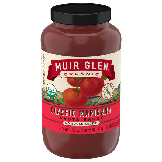 Muir Glen Organic Classic Marinara Pasta Sauce, No Sugar Added, 23.5 oz.
