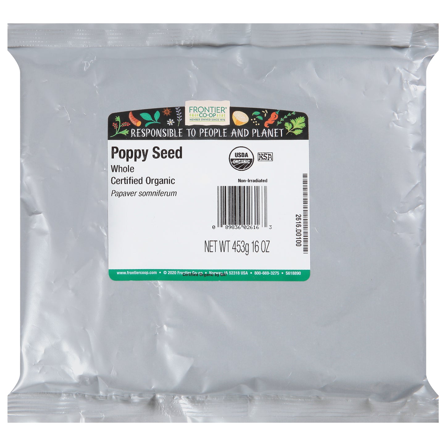 Frontier Co-op Whole Poppy Seed 16 oz