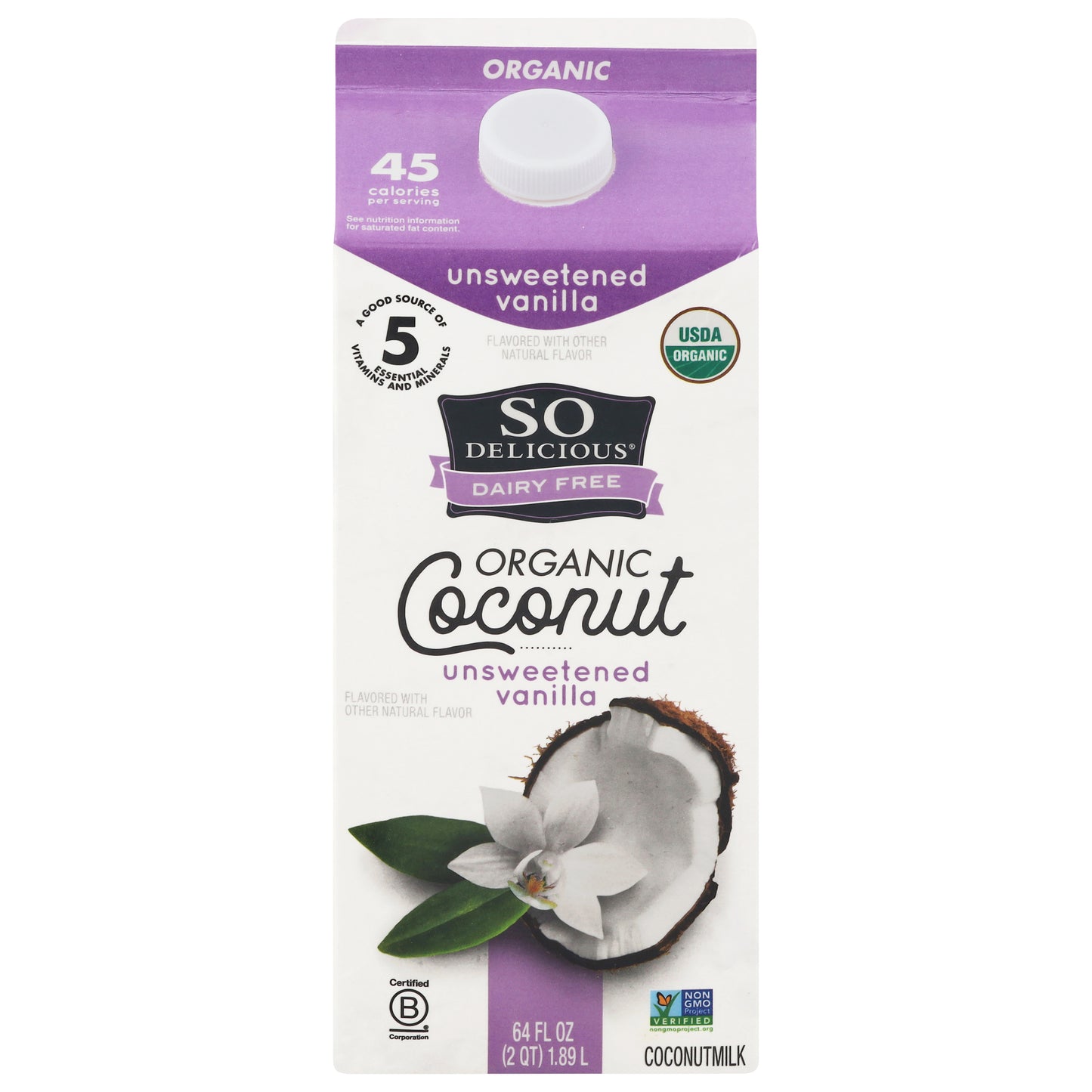 So Delicious Dairy Free Organic Unsweetened Vanilla Coconutmilk 64 fl oz