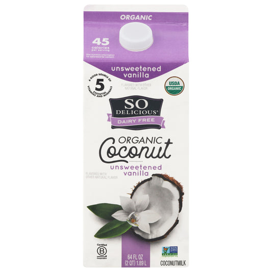 So Delicious Dairy Free Organic Unsweetened Vanilla Coconutmilk 64 fl oz