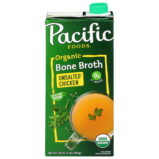 Pacific Foods Organic Unsalted Chicken Bone Broth 32 oz