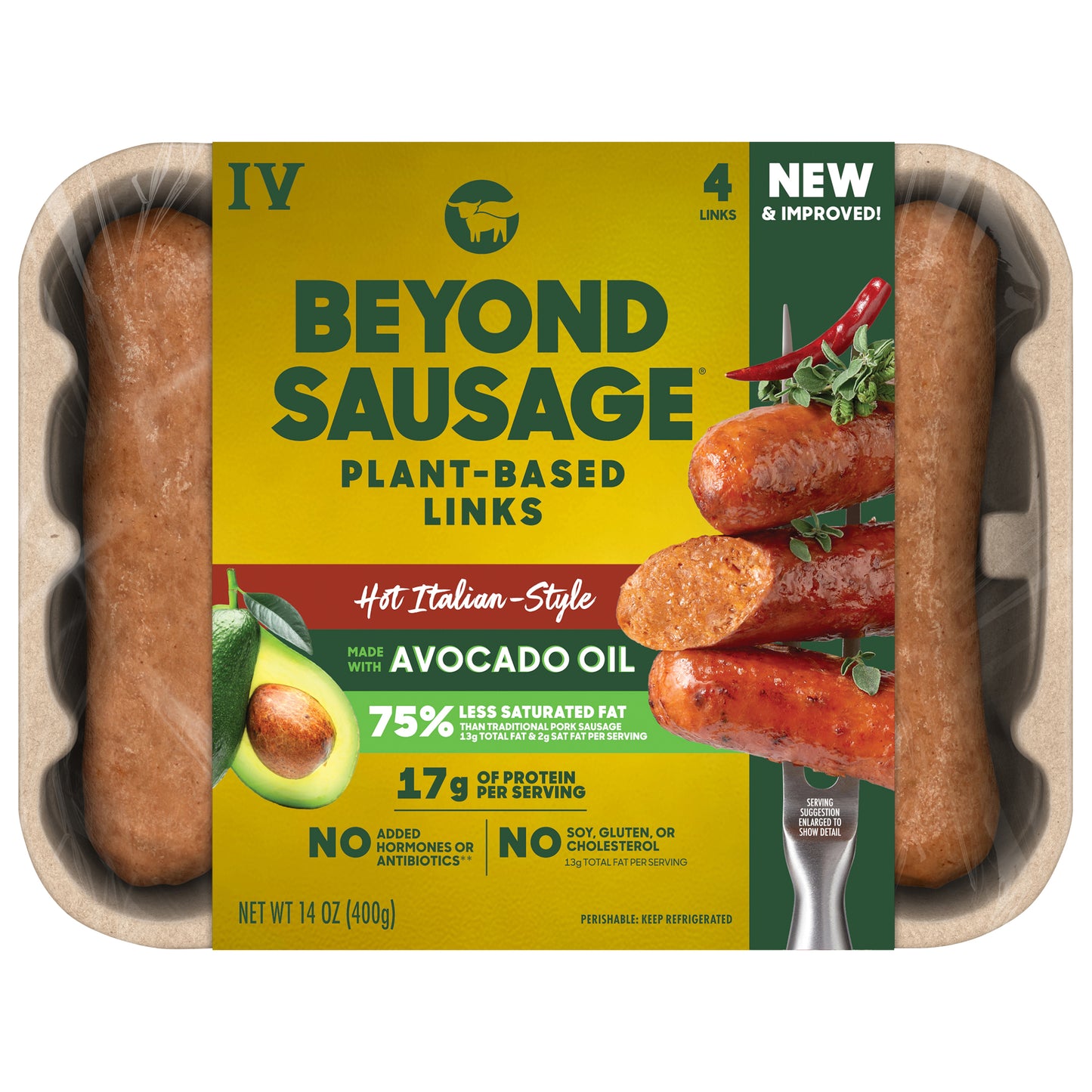 Beyond Meat Beyond Sausage Plant-Based Dinner Sausage Links, Hot Italian 14 oz