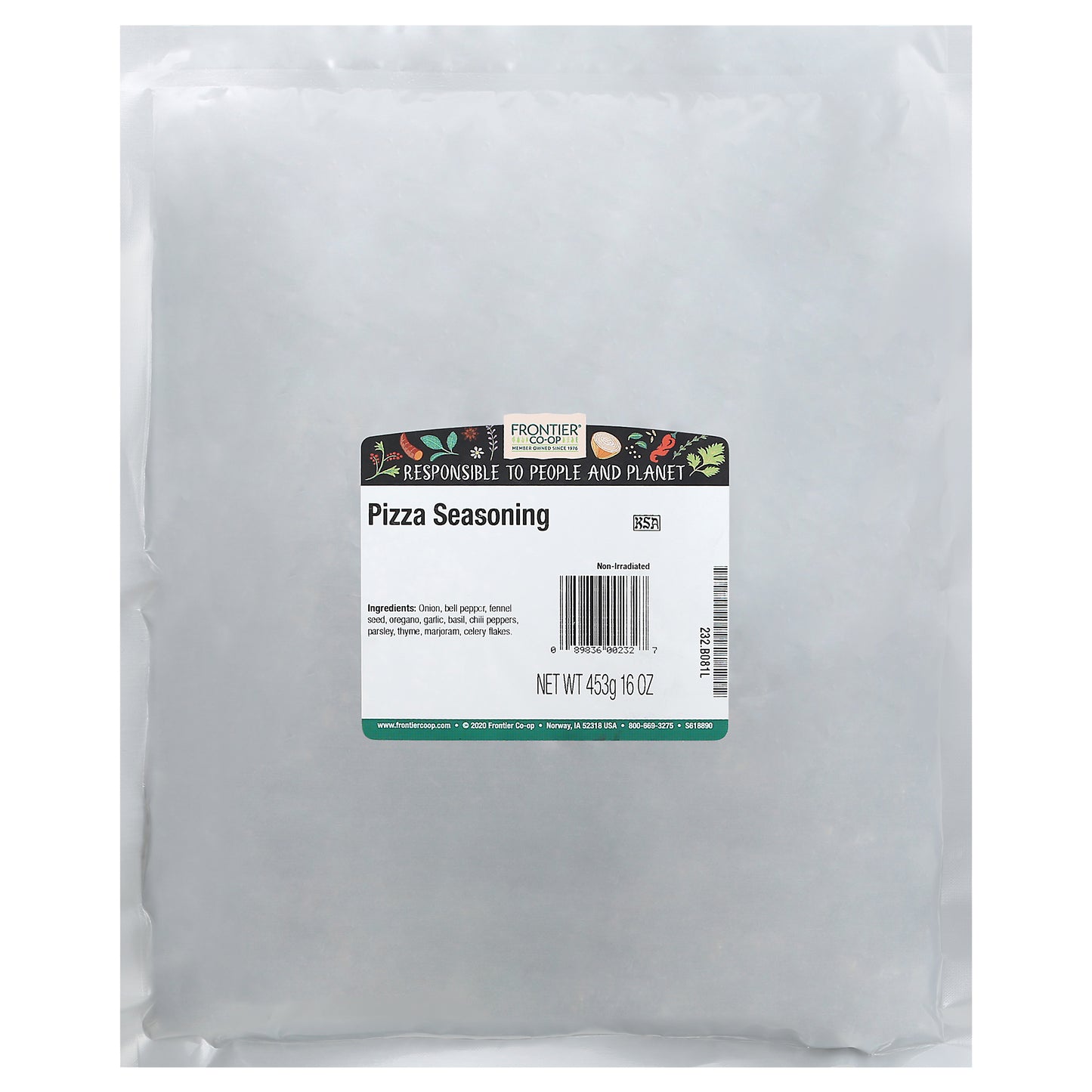 Frontier Co-Op Pizza Seasoning 453 g Bag