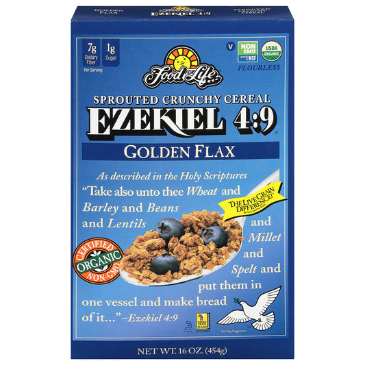 Food for Life Ezekiel 4:9 Golden Flax Flourless Sprouted Crunchy Golden Flax Cereal 16 oz