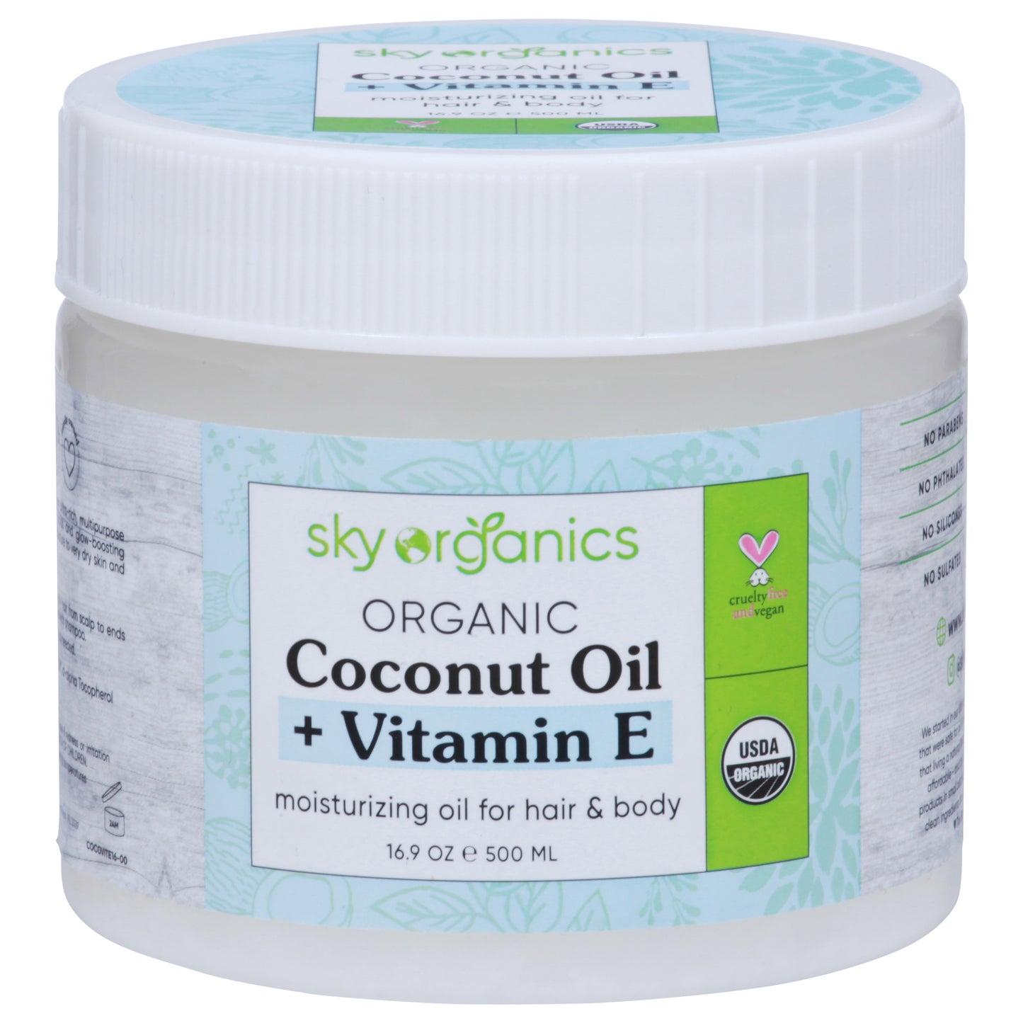 Sky Organics Organic Coconut Oil + Vitamin E 16.9 oz