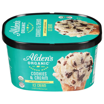 Alden's Organic Cookies & Cream Ice Cream 1.5 qt
