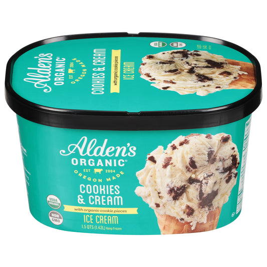 Alden's Organic Cookies & Cream Ice Cream 1.5 qt
