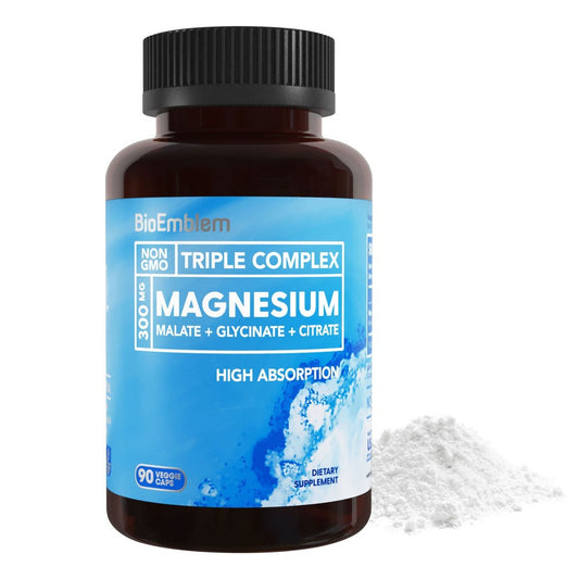 BioEmblem Magnesium, Triple Complex, 90 Veggie Caps