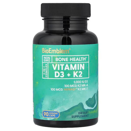 BioEmblem Vitamin D3 + K2, 90 Veggie Caps