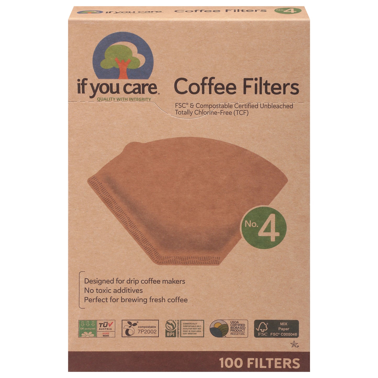 If You Care No. 4 Coffee Filters 100 ea