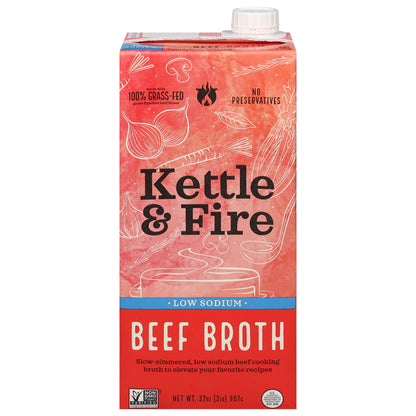 Kettle & Fire Low Sodium Beef Broth 32 oz