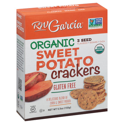 RW Garcia 3 Seed Organic Gluten Free Sweet Potato Crackers 5.5 oz