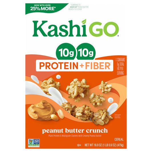 Kashi GO Protein Cereal Peanut Butter Crunch, 10g Protein, 16.9 oz