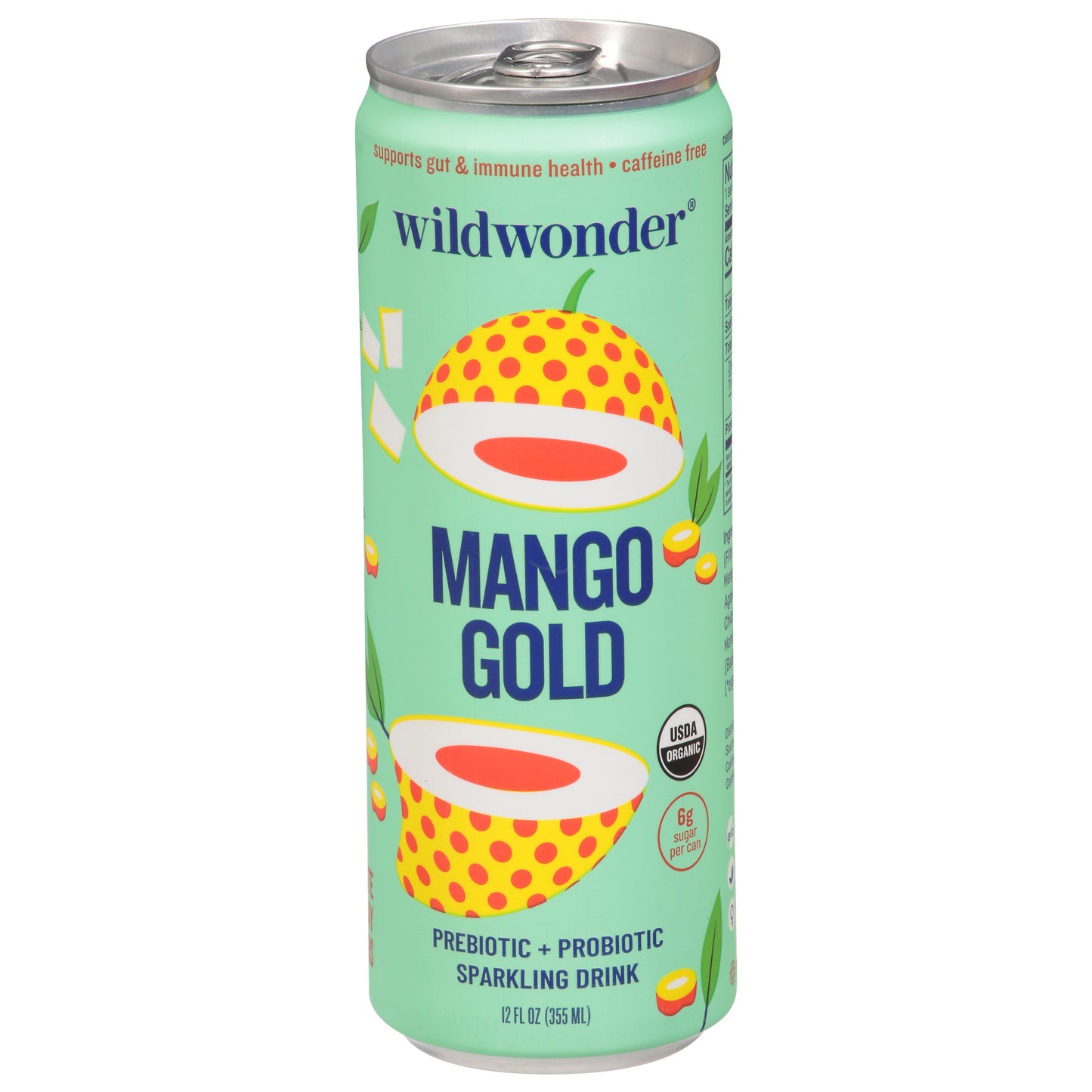 Wildwonder Prebiotic + Probiotic Mango Gold Sparkling Drink 12 fl oz