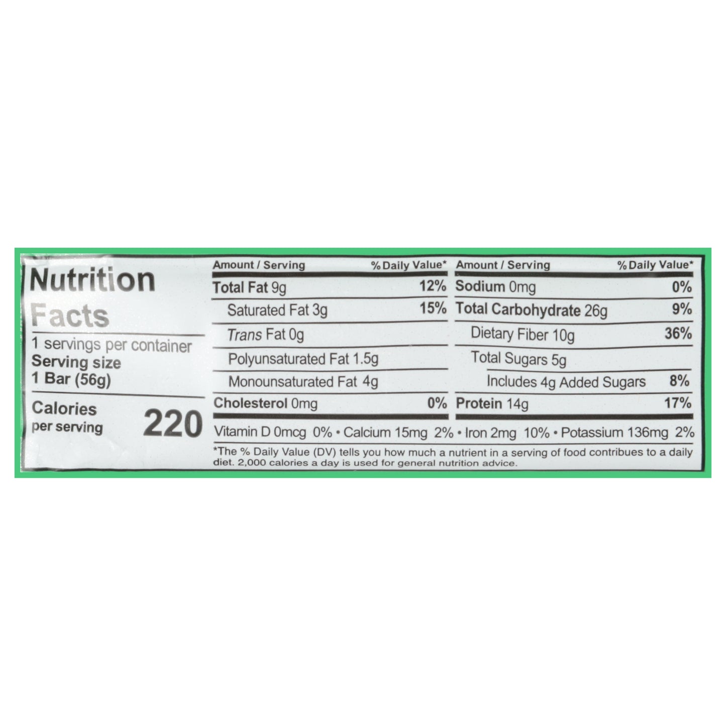 Aloha Organic Chocolate Mint Protein Bar 1.98 oz