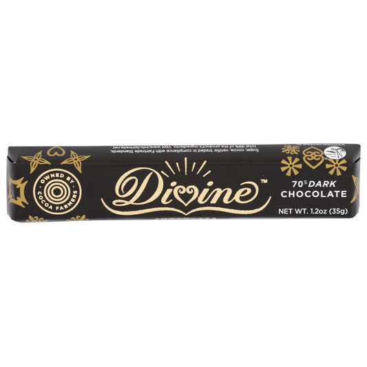 Divine Chocolate, 70% Dark Chocolate Snack Bar, 1.2 Oz