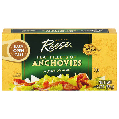 Reese Flat Fillets Anchovies in Pure Olive Oil 2 oz