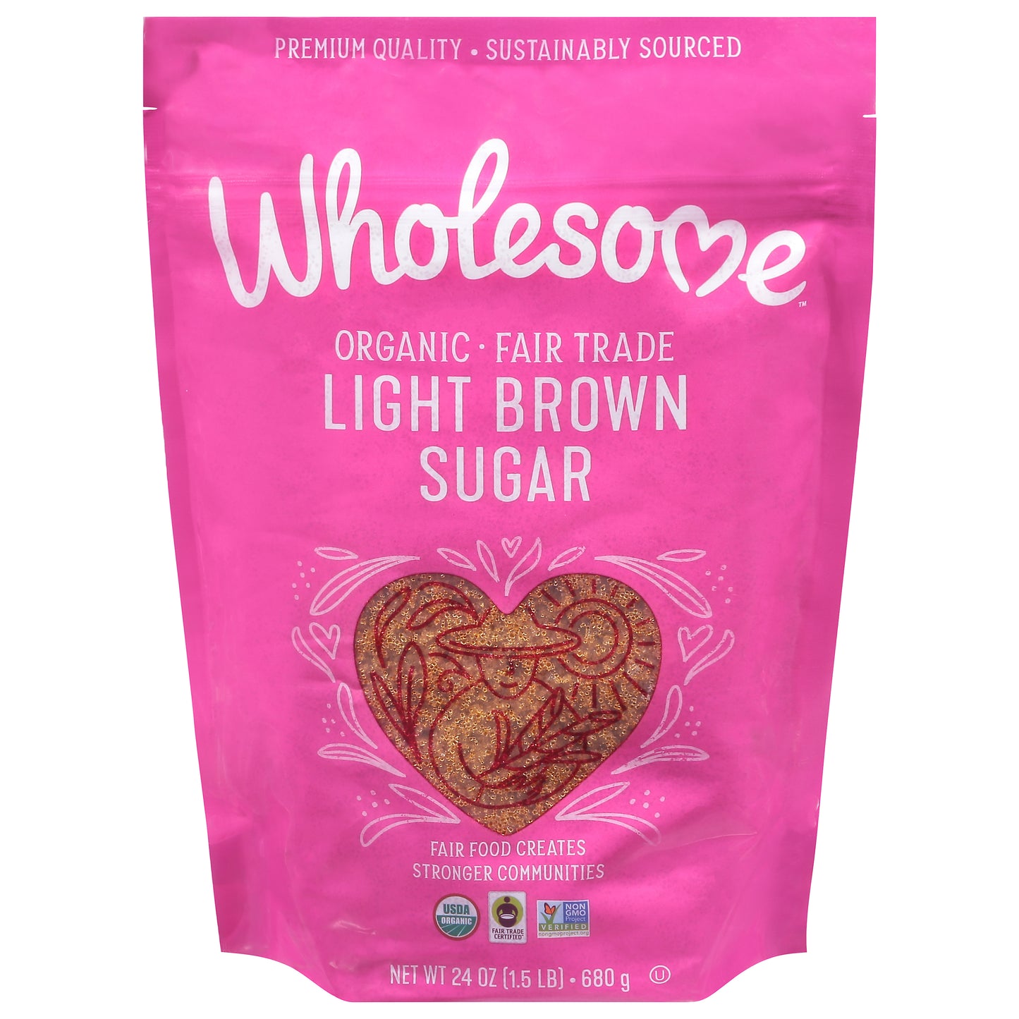 Wholesome Organic Light Brown Sugar 24 oz