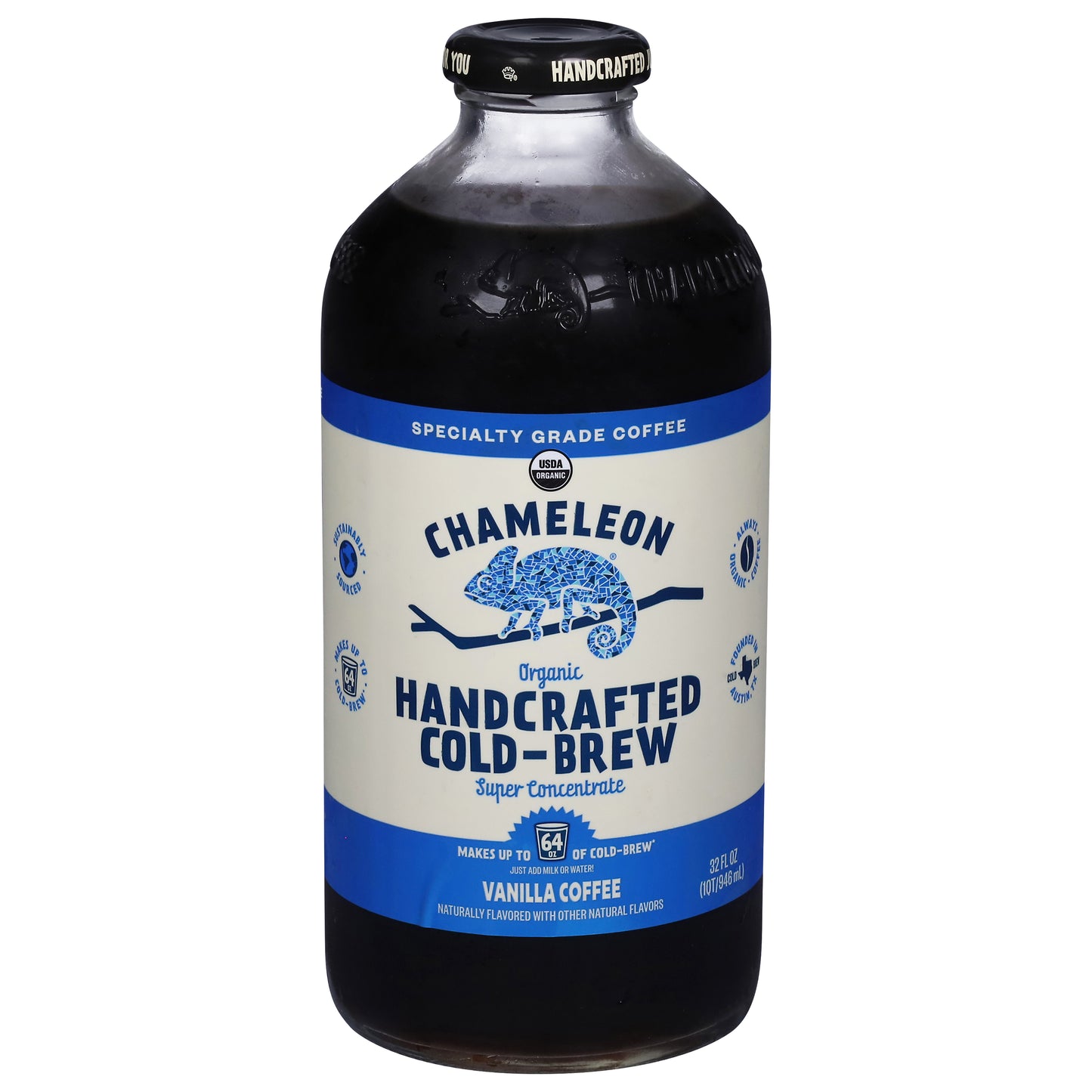 Chameleon Organic Handcrafted Cold-Brew Vanilla Coffee 32 fl oz
