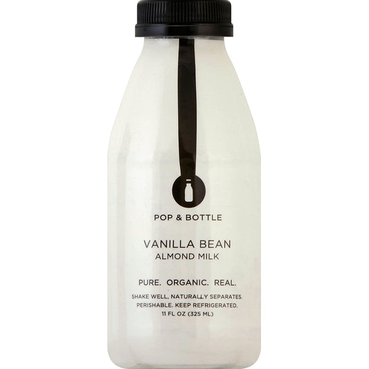 Pop & Bottle, Organic Vanilla Bean Almond Milk, 11 Fl Oz